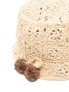 Cappello per bambina Bonpoint beige con pompon S06GACW00002 006 BONPOINT KIDS 