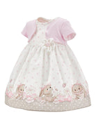 Abito per neonata Monnalisa bianco con dettaglio a fiore 31G912 7667 019B MONNALISA KIDS 