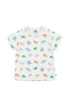 Set di tre pezzi pigiama per bambino Petit Bateau bianco con stampa animali A0F6P 01 PETIT BATEAU KIDS 