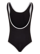 Costume per bambina Balmain Kids nero con stampa logo sul davanti BXCA0D Z0005 930BC BALMAIN KIDS 