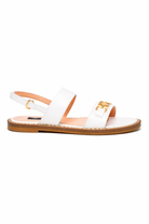 Sandali per bambina Dolce & Gabbana Kids bianche con logo dorato sul davanti D11374 A1328 87682 DOLCE & GABBANA KIDS 