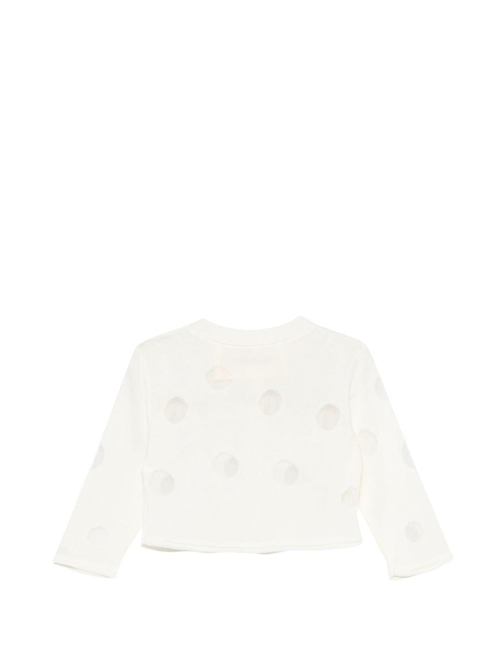 Cardigan per neonata Simonetta bianco con motivo a pois SY9000 X0252 101 SIMONETTA KIDS 