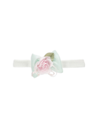 Fascia per capelli per neonata Monnalisa bianco con dettaglio con fiocco e fiore 73G005 7201 0120 MONNALISA 