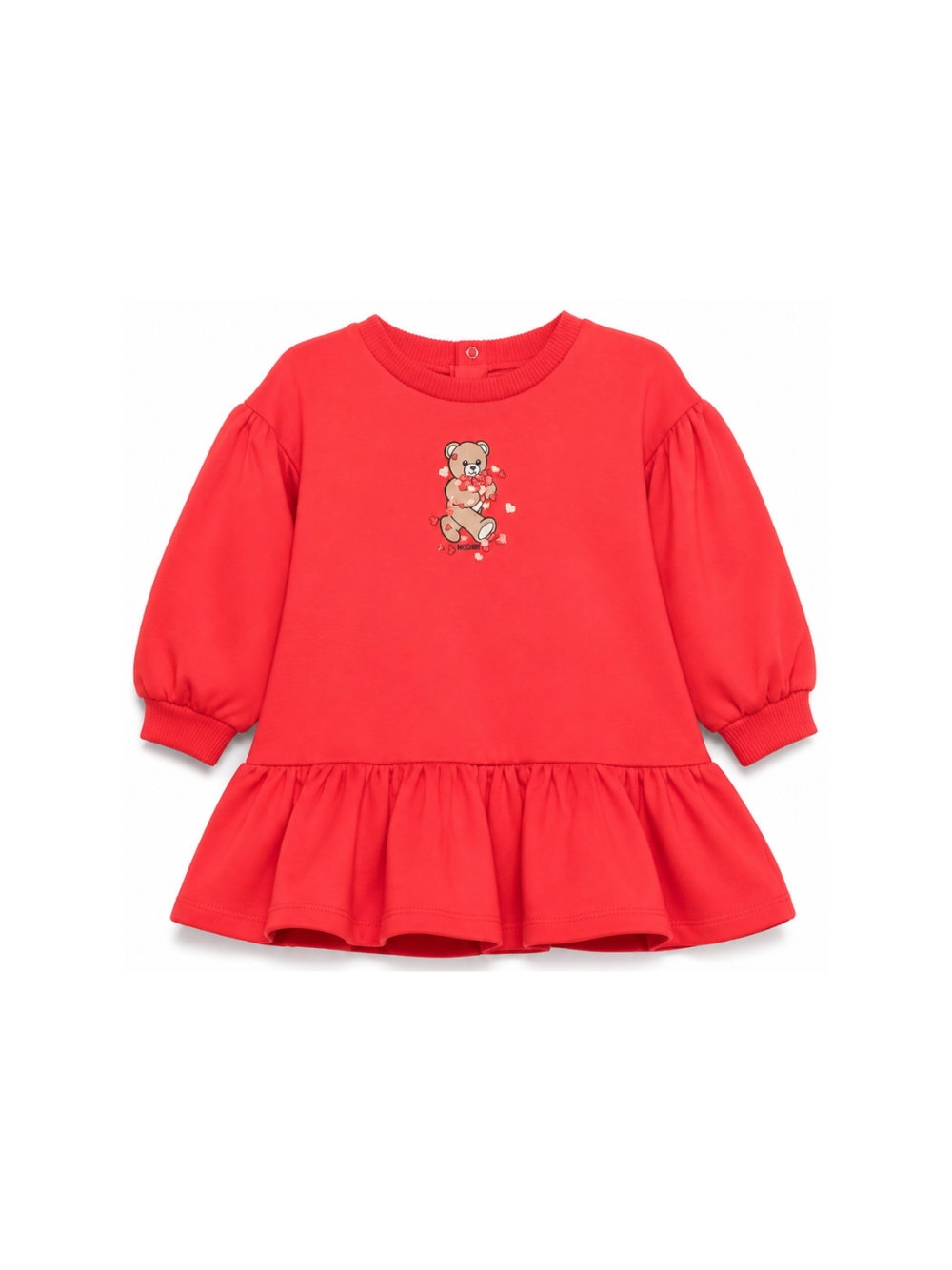 Abito per neonata Moschino Kids rosso con motivo Teddy Bear MAV0CWLDA63 50109 MOSCHINO KIDS 