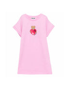 Abito per bambina Moschino Kids rosa con stampa grafica Teddy Bear HAV0EALDA25 51473 MOSCHINO KIDS 
