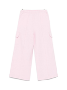 Cargo con tasche laterali per bambina Palm Angels Kids rosa con dettaglio laterale a righe PGCJ011S25FLE001 3B10 PALM ANGELS KIDS 