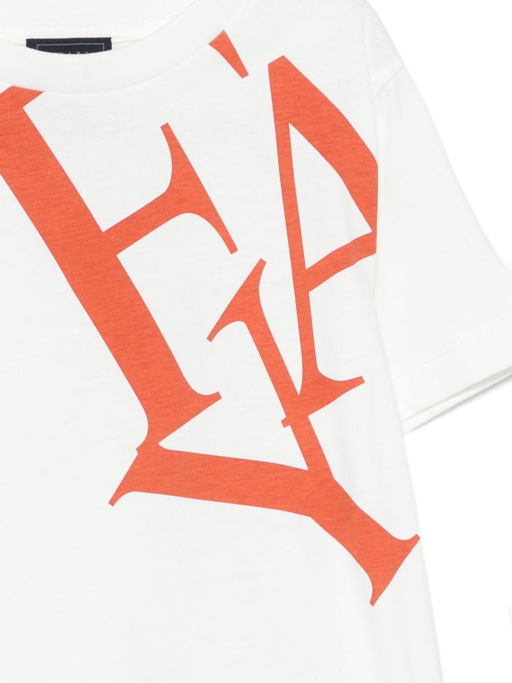 T-shirt per bambino Fay Kids bianca con dettaglio logo colorato FY8P61 Z3708 101AR FAY KIDS 