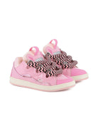 Sneakers per bambina Lanvin Enfant rosa con lacci oversize a zigzag N30327 48N LANVIN 