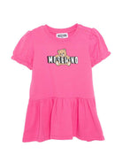 Abito per neonata Moschino Kids rosa con dettagli arricciati MAV0C7LBA00 50533 MOSCHINO KIDS 