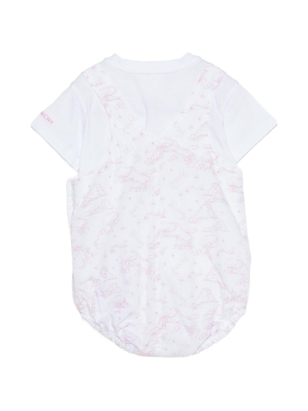 Set t-shirt e tutina per neonata Givenchy Kids rosa con stampa grafica all-over H31267 N54 GIVENCHY KIDS 