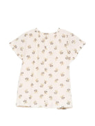 Abito per neonata Bonpoint beige con stampa a fiori all-over S06XDRW00009 503 BONPOINT KIDS 