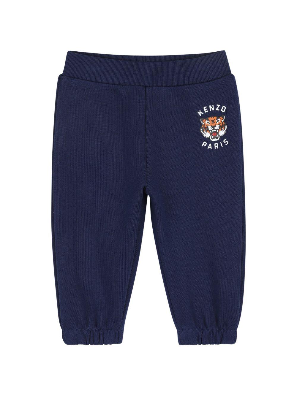 Set tuta sportiva per neonato Kenzo Kids blu con stampa tigre sul davanti K61720 84N KENZO KIDS 