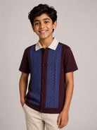 Camicia per bambino Versace Kids bordeaux con ricamo 10249391A18115 2RH20 VERSACE KIDS 