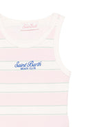 Canotta per bambina MC2 Saint Barth Kids rosa con motivo a righe BLUE002 01906L MC2 ST. BARTH KIDS 
