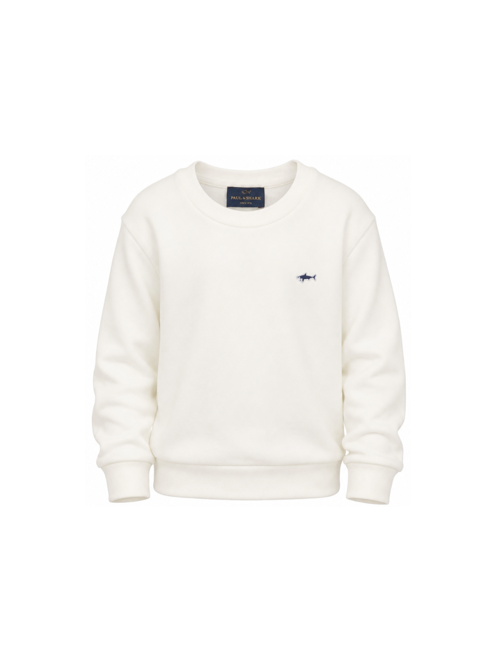 Felpa per bambino Paul & Shark Kids bianco con logo ricamato WMF00ALDA68 10057 PAUL & SHARK KIDS 