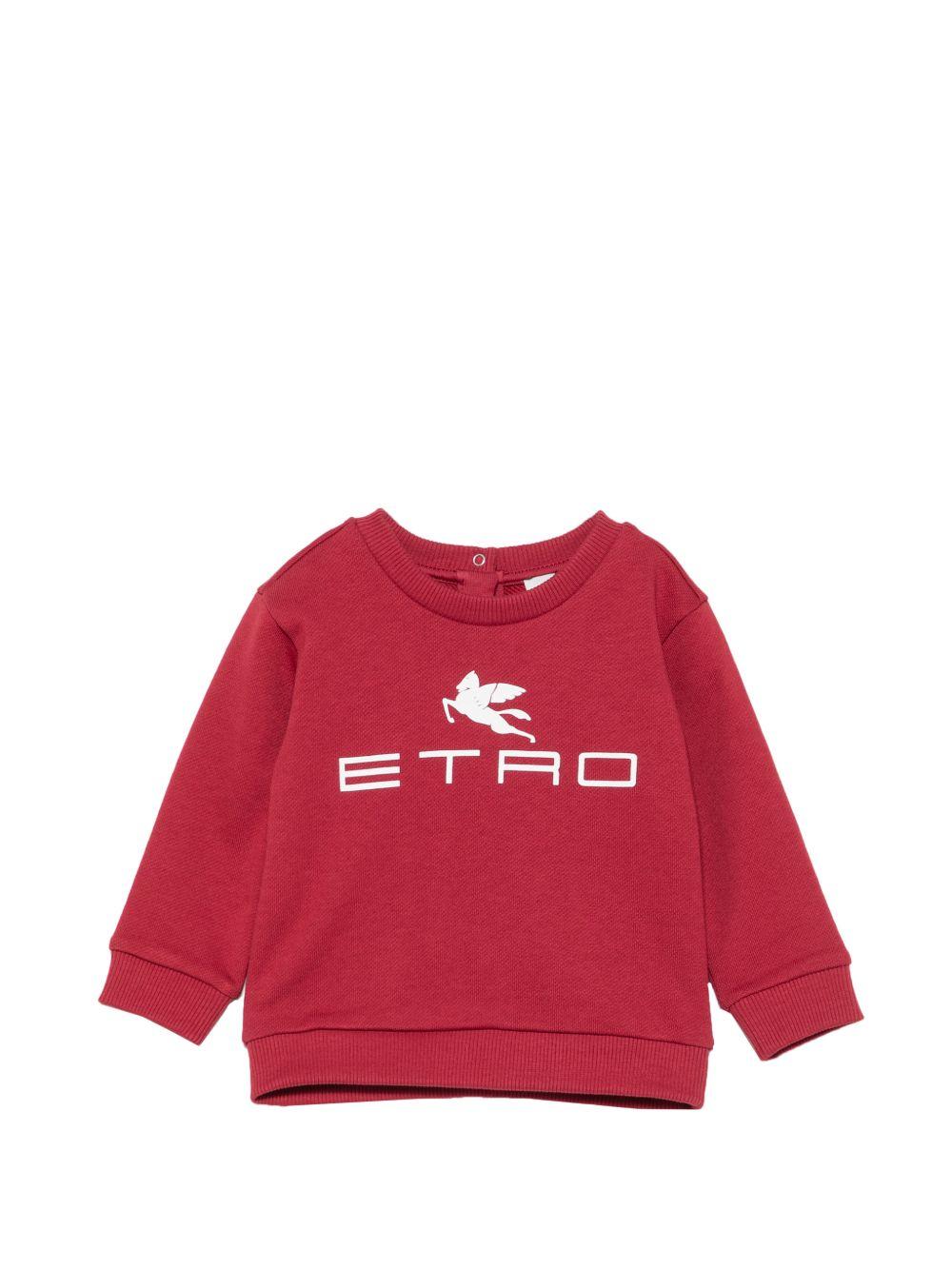 Felpa per neonati Etro Kids rossa con stampa logo sul davanti GY4530 Z3183 52C ETRO KIDS 
