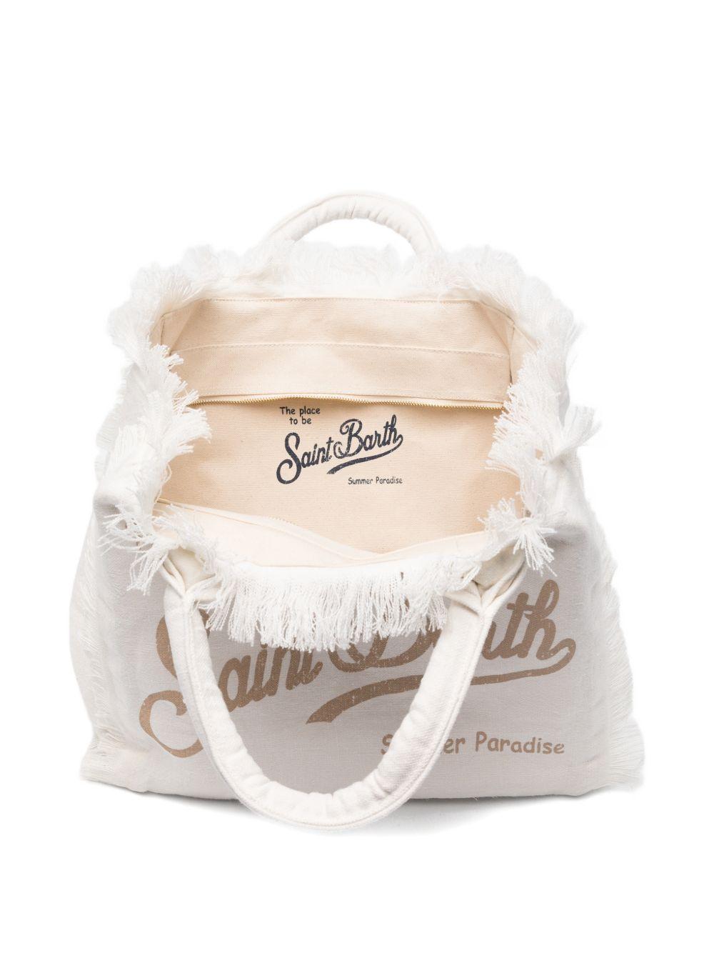 Borsa Vanity MC2 Saint Barth bianca con dettagli sfrangiati VANI022 09067L MC2 ST. BARTH KIDS 