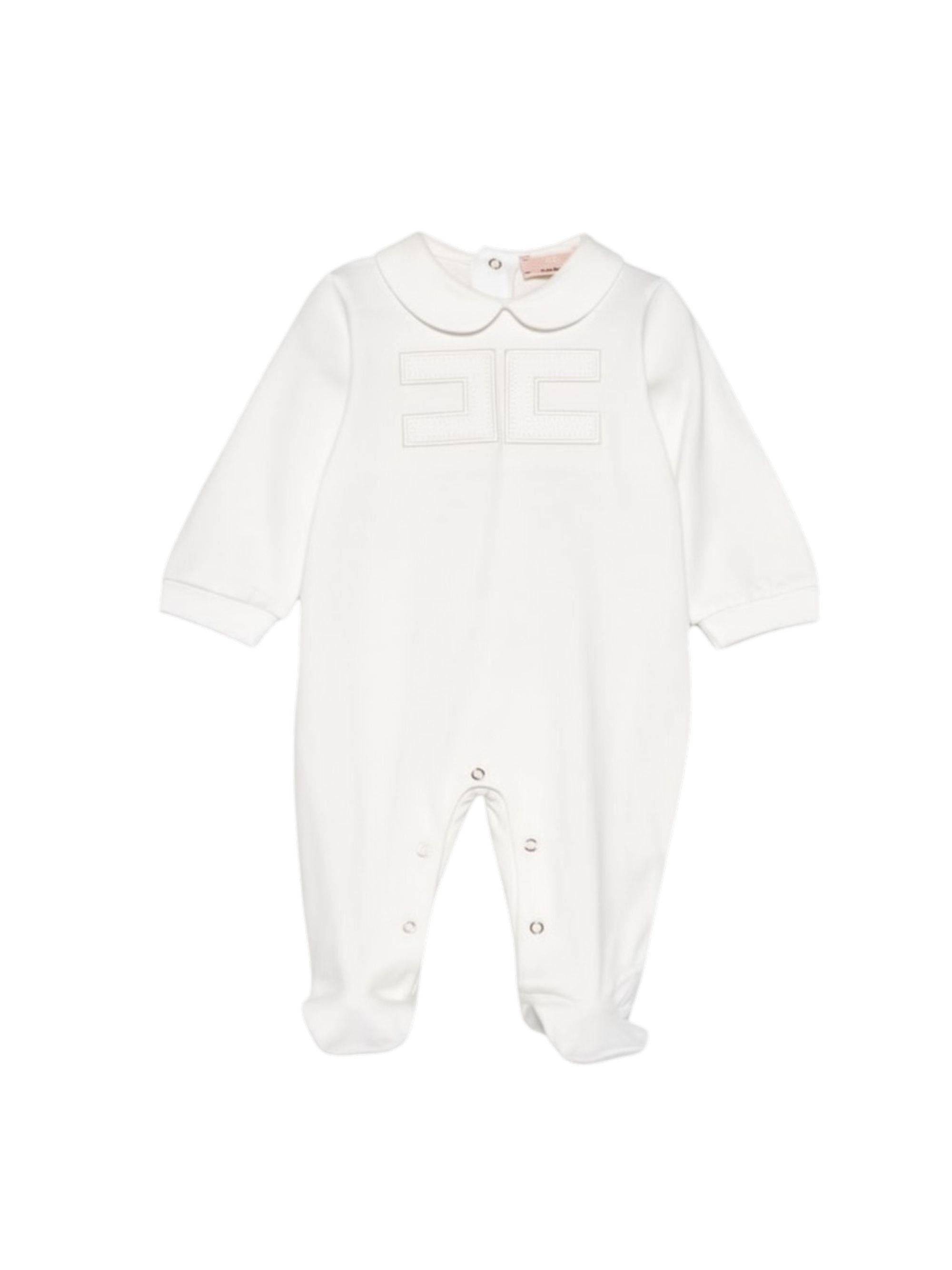 Tutina per neonata Elisabetta Franchi La Mia Bambina bianca con colletto alla Peter Pan ENTU1530JF054 0004 ElISABETTA FRANCHI 