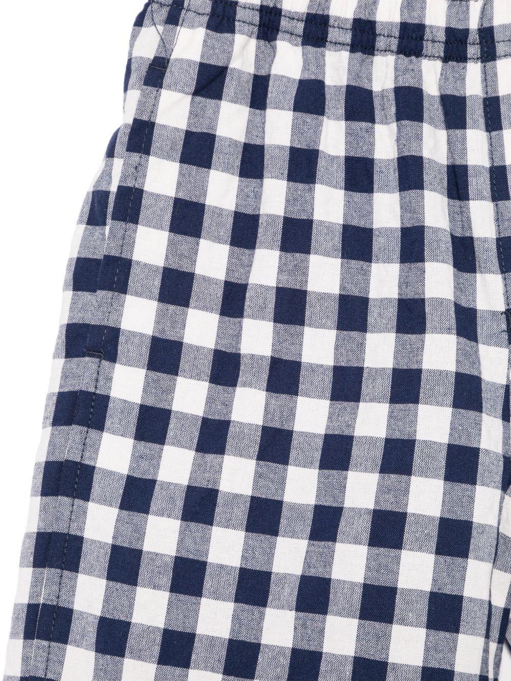 Bermuda per bambino Il Gufo bianco e blu a quadri con vita con coulisse elasticizzata P25PB180C3162 497 IL GUFO 