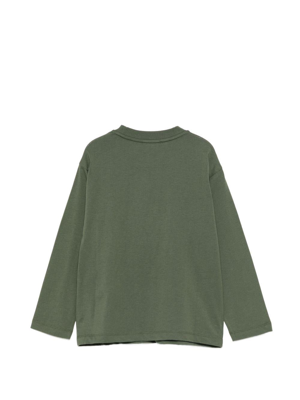 T-shirt per bambino Emporio Armani Kids verde con logo sul davanti EB001666 AF16162 U8114 EMPORIO ARMANI KIDS 