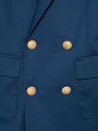 Blazer per bambino Balmain Kids blu con bottoni color oro BY2P64 G0197 620 BALMAIN KIDS 