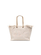 Borsa Beach Bag MC2 Saint Barth beige con motivo a righe orizzontali BEA0003 09400L MC2 ST. BARTH KIDS 