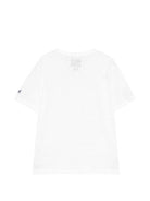 T-shirt per bambini MC2 Saint Barth Kids bianco con logo sulla manica ALE0002 01138L MC2 ST. BARTH KIDS 