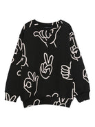 Felpa per bambini Molo nera con stampa all-over 6W25J204 9456 MOLO 