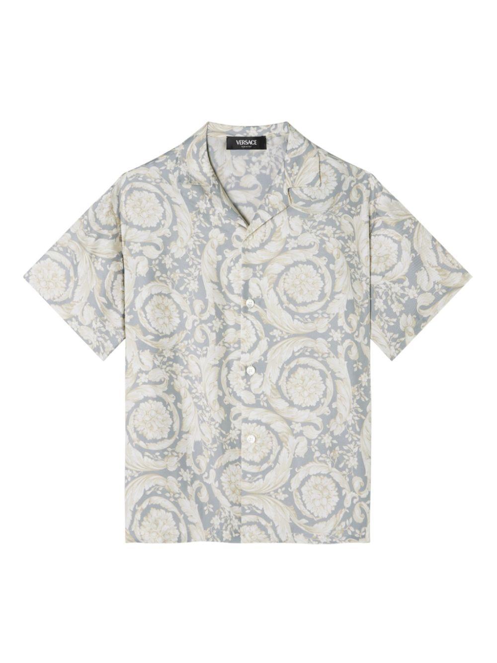 Camicia per bambino Versace Kids grigio con stampa Barocco 10182611A11195 5E340 VERSACE KIDS 