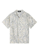 Camicia per bambino Versace Kids grigio con stampa Barocco 10182611A11195 5E340 VERSACE KIDS 
