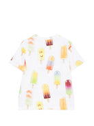 T-shirt per bambino Molo bianco con girocollo 1S26A213 9562 MOLO KIDS 