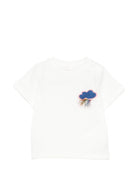 T-shirt per neonati Stella McCartney Kids bianca con dettaglio sul petto TZ8021 Z3772 101 STELLA McCARTNEY KIDS 