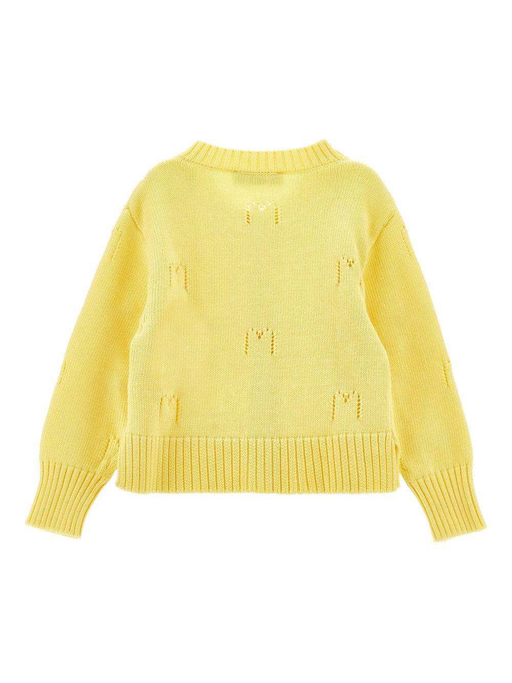 Cardigan per bambina Monnalisa giallo con dettagli fiocchi 17G801 7029 0014 MONNALISA KIDS 
