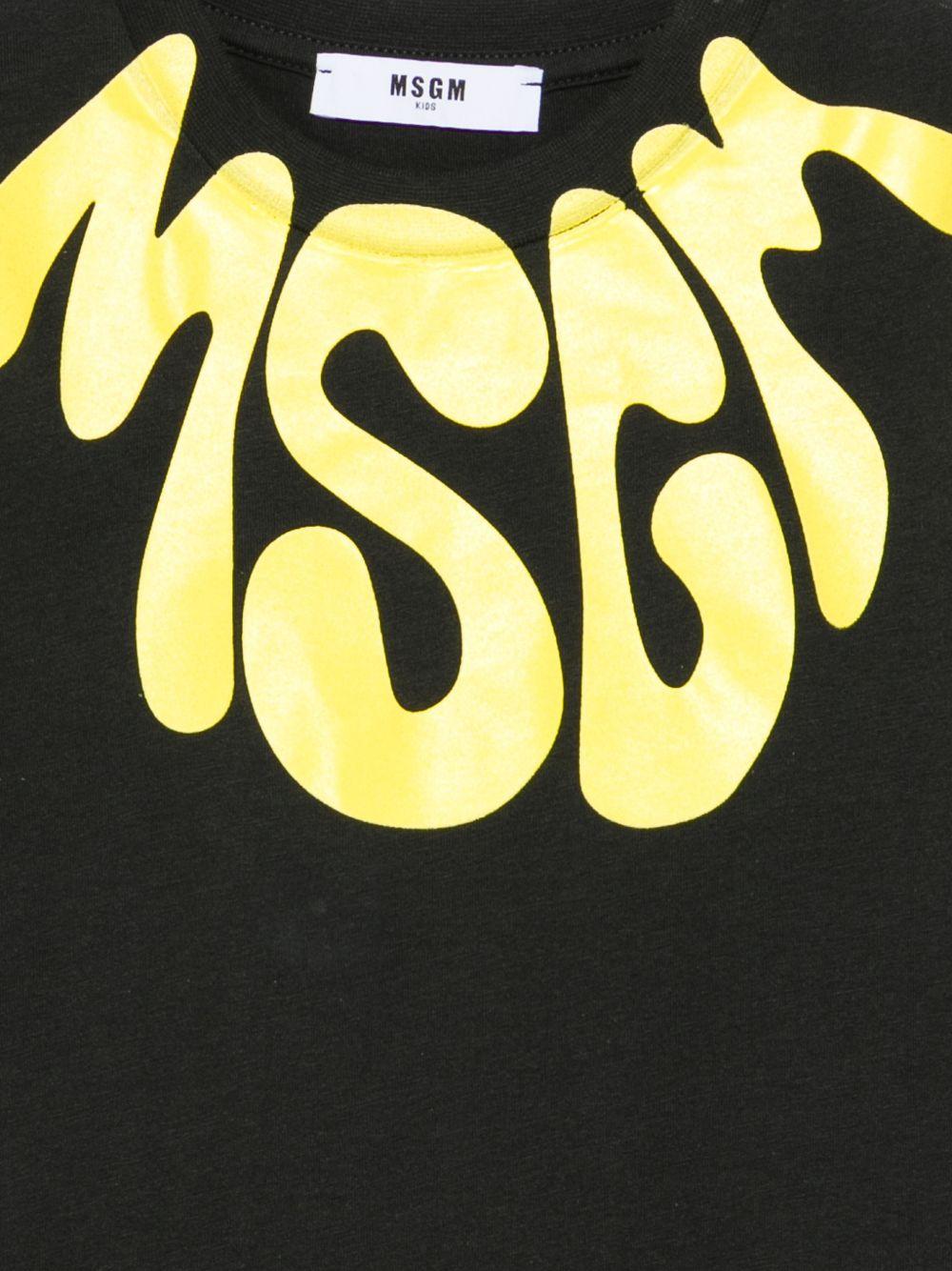 T-shirt per bambino MSGM Kids nera con stampa grafica S6MSJUTH222 MS040 MSGM KIDS 