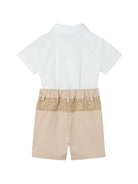 Set due pezzi camicia e shorts per neonato Fendi Kids bianco e beige con motivo logo BML164 AS5Y F1P2N FENDI KIDS 