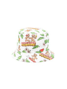 Cappello bucket per neonato Moschino Kids bianco con stampa grafica MUX05SLLB64 83657 MOSCHINO KIDS 