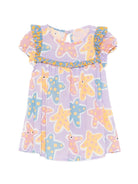 Abito per neonata Stella McCartney Kids viola con stampa stelle marine all-over TY1071 Z3603 539MC STELLA McCARTNEY KIDS 