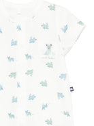 Tutina per neonato Petit Bateau bianco con stampa animali all-over A0FOQ 01 PETIT BATEAU KIDS 