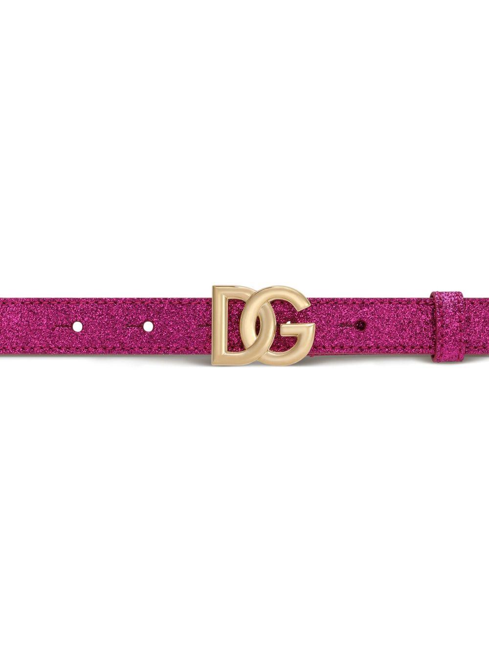 Cintura per bambina Dolce & Gabbana Kids fucsia con fibbia con logo EE0062 AF220 80422 DOLCE & GABBANA KIDS 