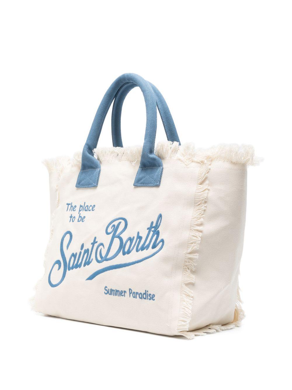 Borsa Vanity MC2 Saint Barth bianca con logo e manici a contrasto VANI001 09479L MC2 ST. BARTH KIDS 
