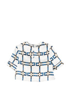 T-shirt per bambina Elisabetta Franchi La Mia Bambina bianca con dettagli blu EFCA2830TVE02 D681 ElISABETTA FRANCHI KIDS 