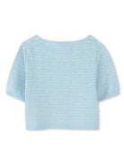 Maglione con motivo 4G jacquard per bambina Givenchy Kids azzurro con orlo dritto H30770 772 GIVENCHY KIDS 