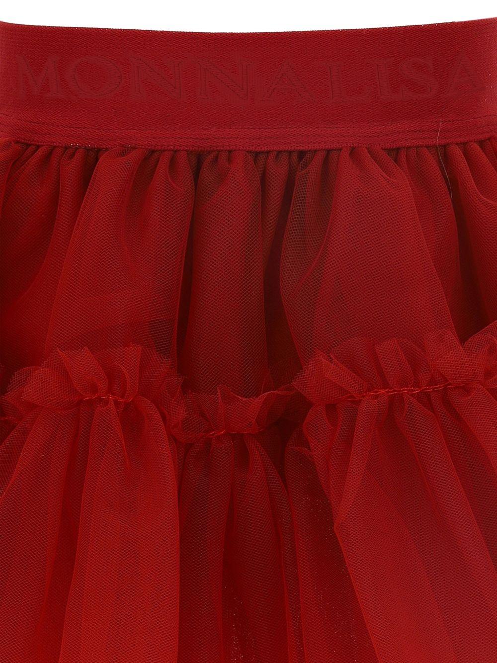 Gonna per neonata Monnalisa Kids rossa con trama in tulle 37HGON T9945 0043 MONNALISA KIDS 