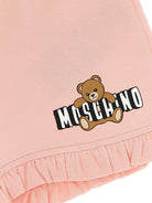 Set t-shirt e shorts per neonata Moschino Kids rosa con stampa Teddy Bear MBG01OLBA00 85010 MOSCHINO KIDS 