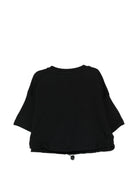 T-shirt per bambina MSGM Kids nera con orlo con coulisse S6MSJGTH106 110 MSGM KIDS 