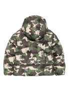 Piumino per bambino Palm Angels Kids verde con stampa camouflage PBEJ005F25FAB001 8403 PALM ANGELS KIDS 