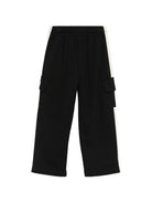 Pantaloni sportivi per bambina Palm Angels Kids neri con decorazioni sui lati PGCJ011S26FLE001 110 PALM ANGELS KIDS 