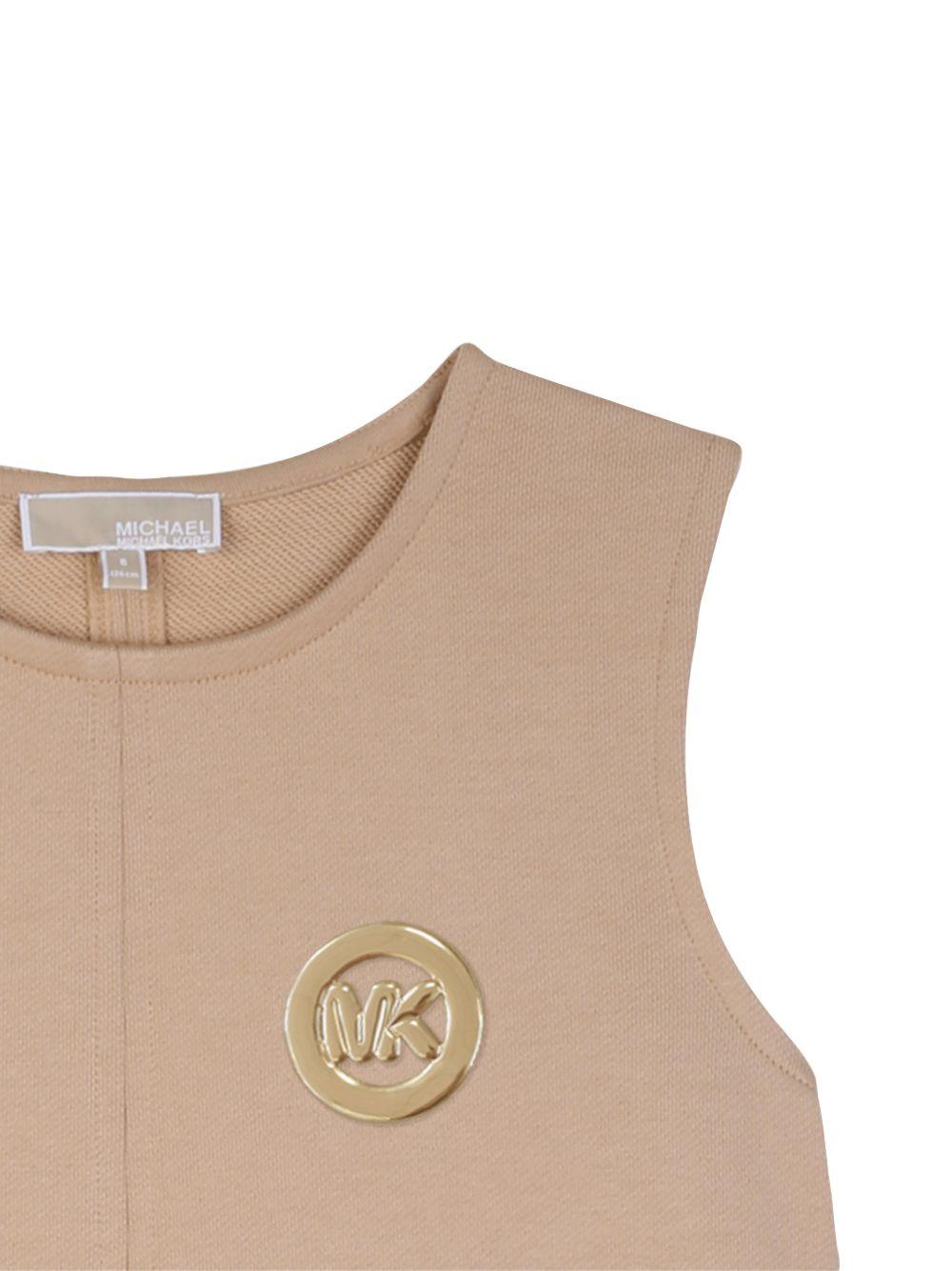 Abito per bambina Michael Kors Kids beige con applicazione R30595 215 MICHAEL KORS KIDS 
