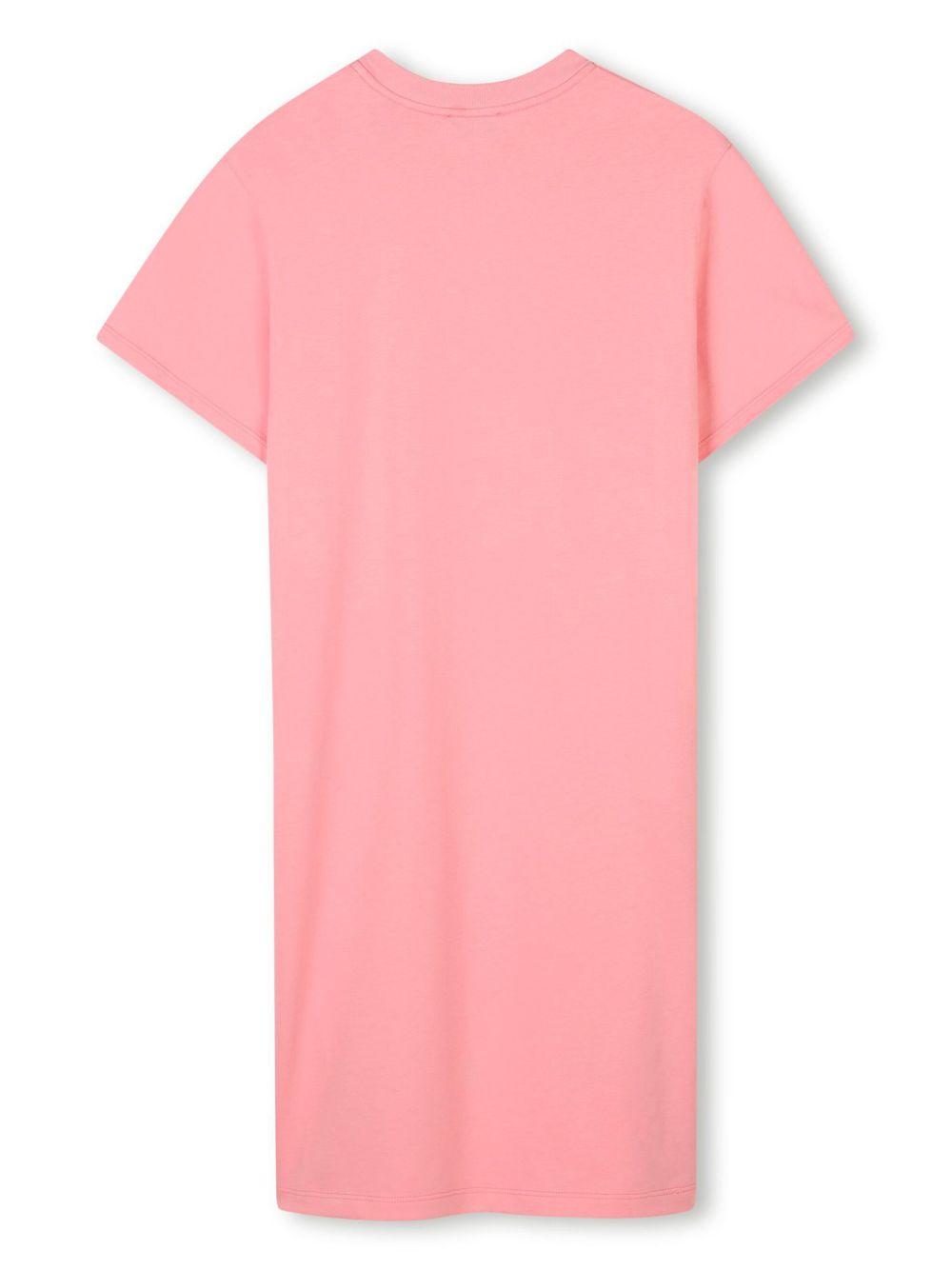 Abito per bambina Lanvin Enfant rosa con applicazioni frontali con logo N30191 49C LANVIN 