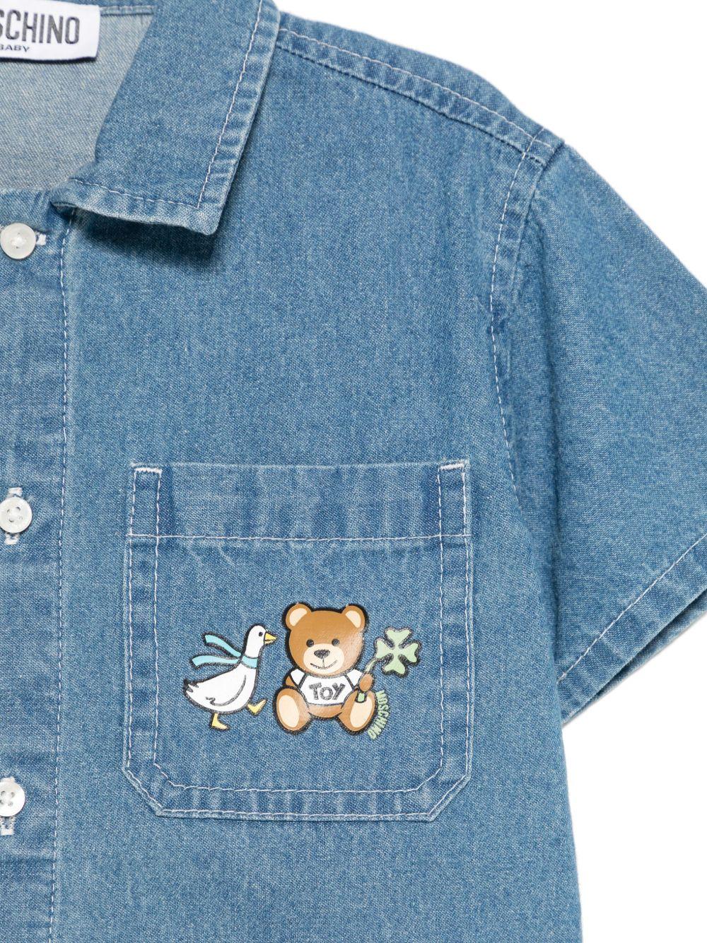 Camicia denim per neonato Moschino Kids indaco con chiusura con bottoni MUC01FL0E13 40933 MOSCHINO KIDS 